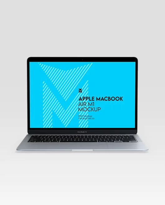 Free Apple MacBook Air M1 PSD Mockup
