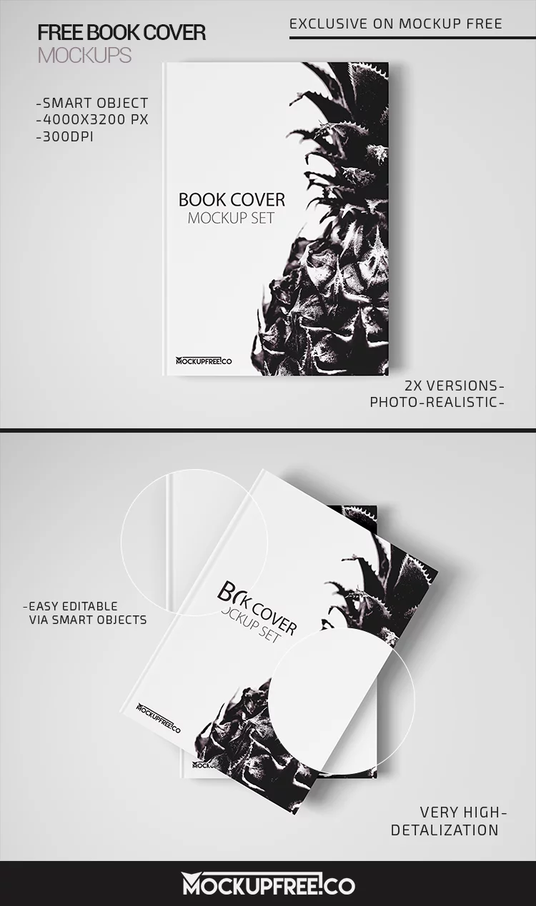 Free Book Cover PSD MockUps
