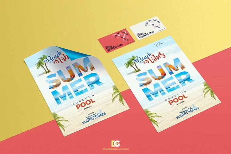 Free Branding Flyer & Business Card PSD Mockup