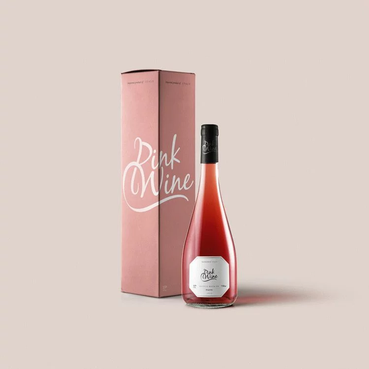 Free Burgundy Pink Bottle PSD Mockups