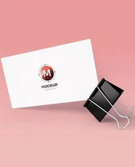 Free Business Card With Clip Mockup PSD