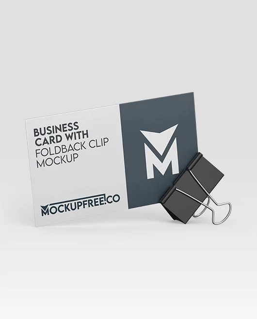 Free Business Card with Foldback Clip Mockup