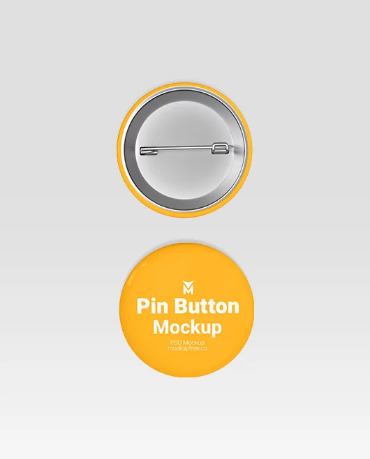Free Button Badge PSD Mockup