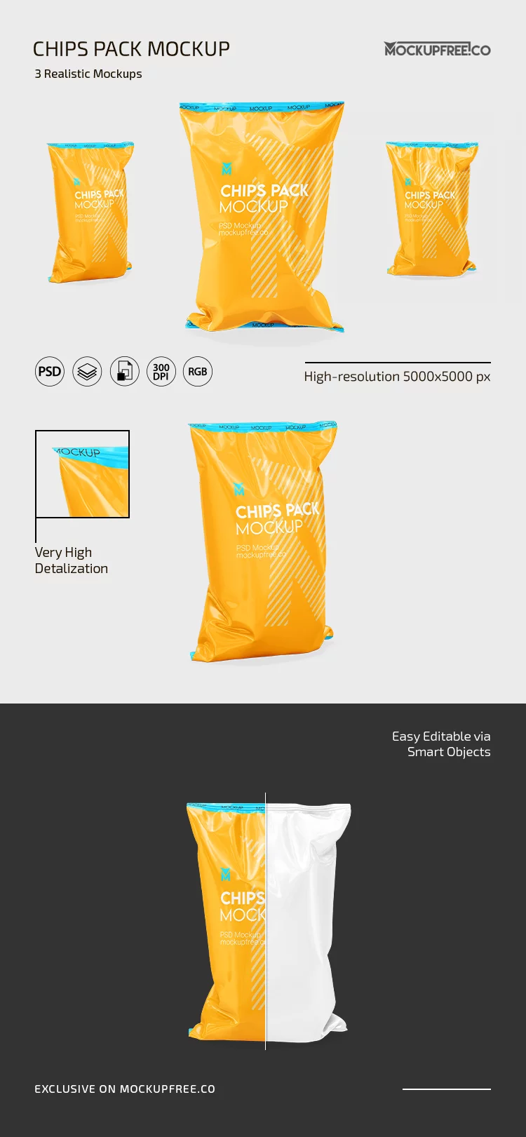 Free Chips Pack Mockup