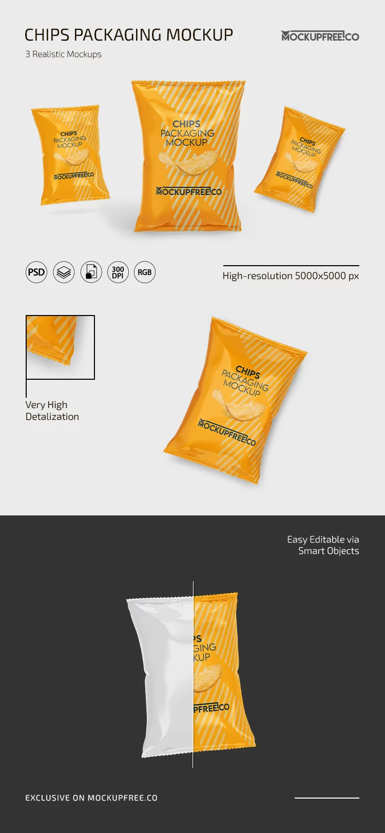 Free Chips Packaging Mockup PSD