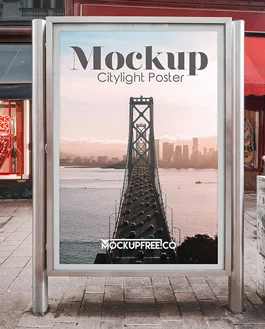 Free Citylight Poster PSD Mockup