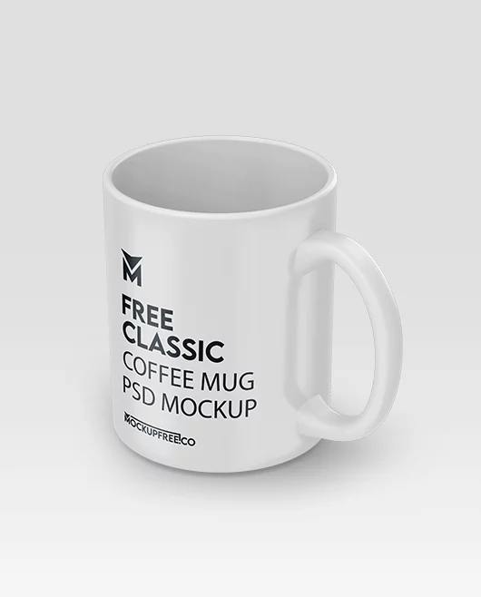 Free Classic Coffee Mug PSD Mockup