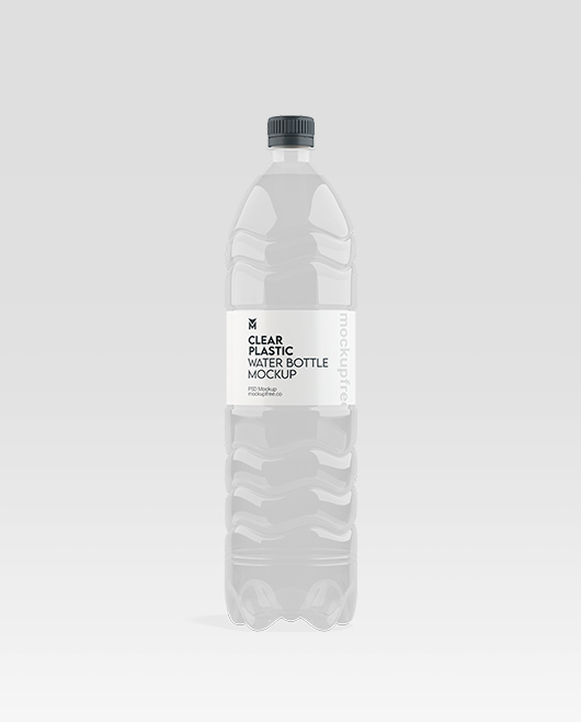 Free Clear Plastic Water Bottle Mockup for Photoshop (PSD)