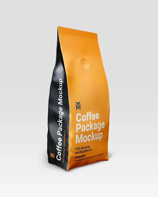Free Coffee Package PSD Mockup