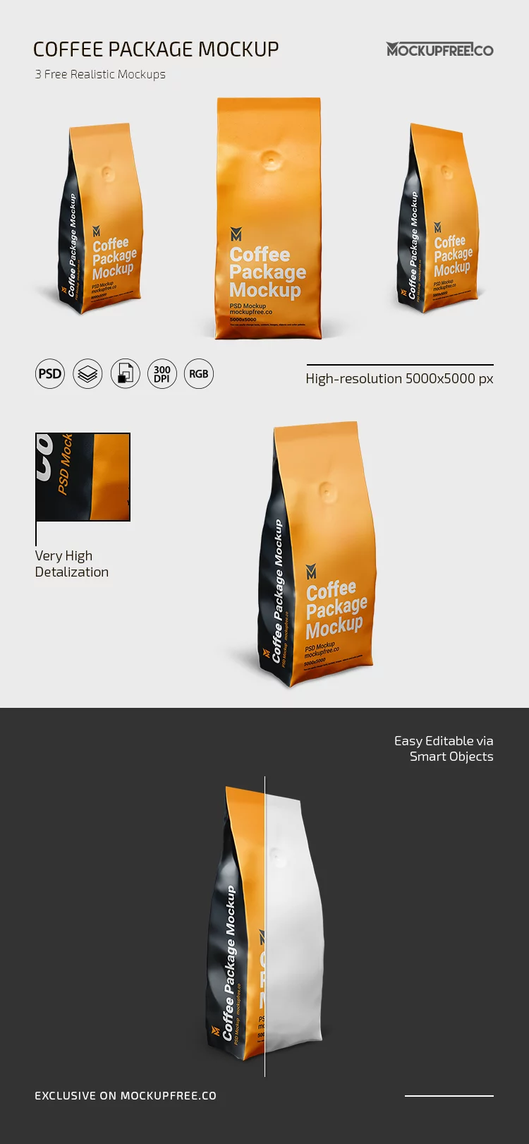 Free Coffee Package Mockup