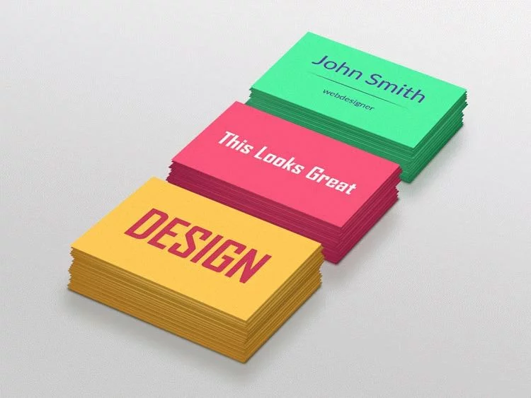 Free Colorful Business Card PSD Mockup