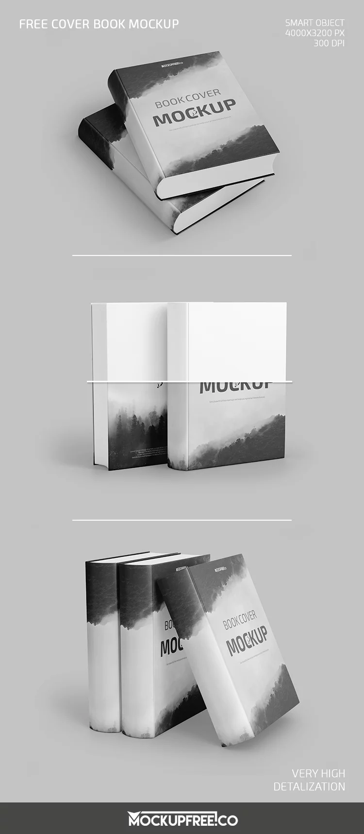 Free Cover Book Mockup in PSD