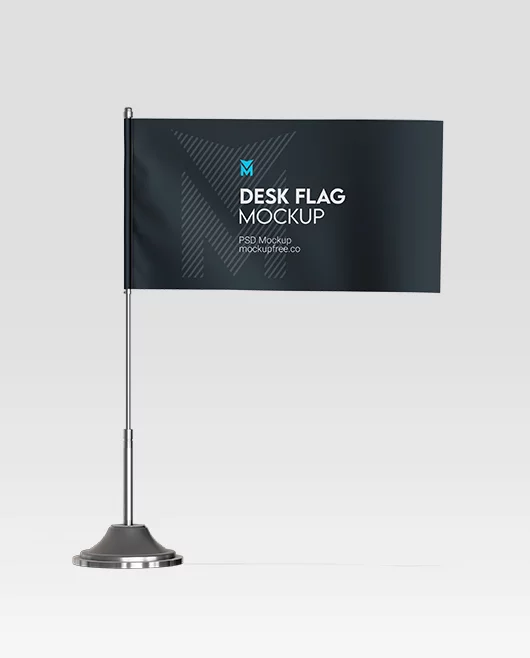 Free Desk Flag PSD Mockup