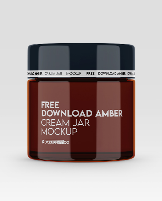 Free Download Amber Cream Jar PSD Mockup Set for Photoshop