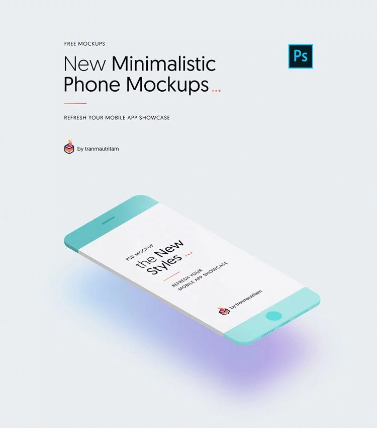 Free Download: New Minimalistic Phone PSD Mockups