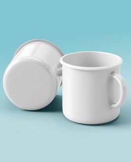 Free enamel mugs PSD mockup - Mockupfree.co