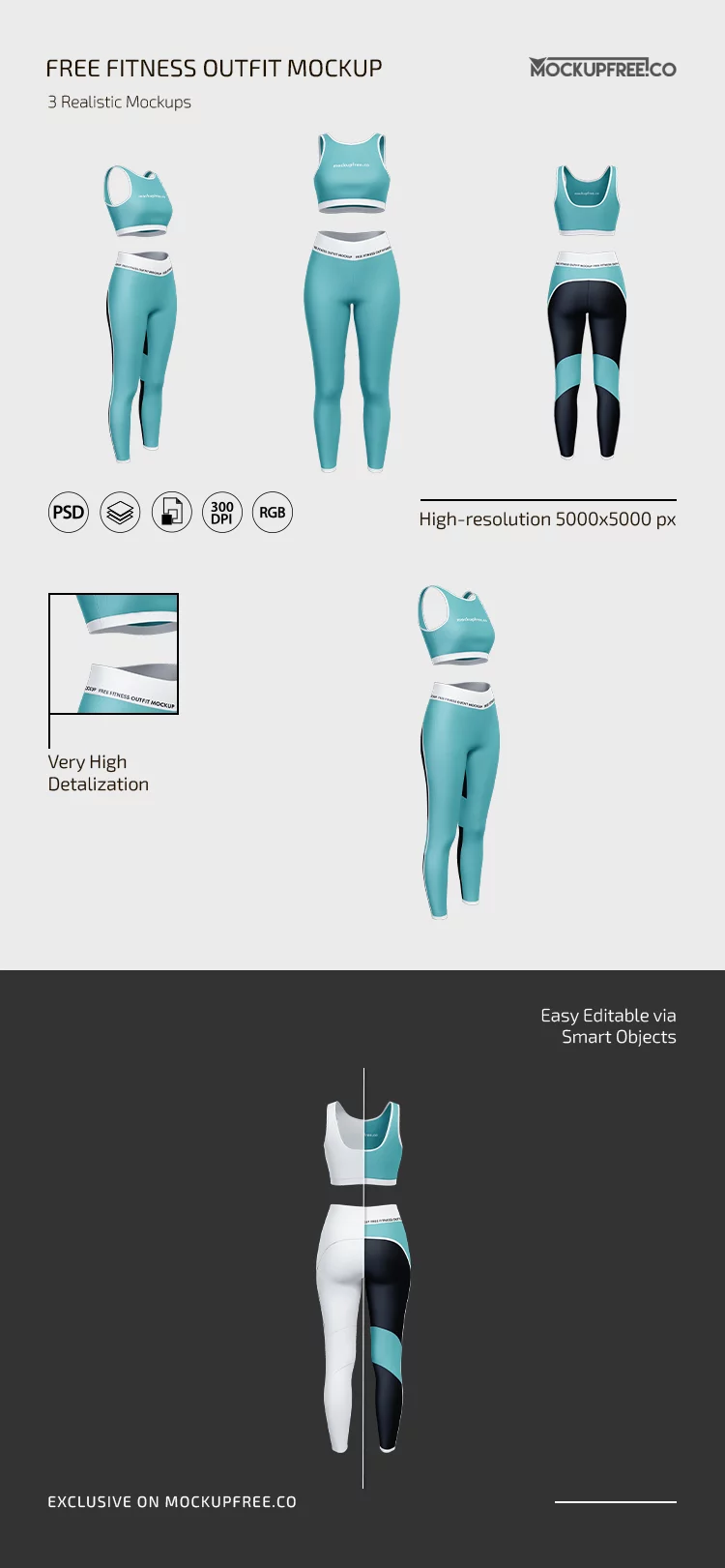 Free Fitness Outfit PSD Mockup