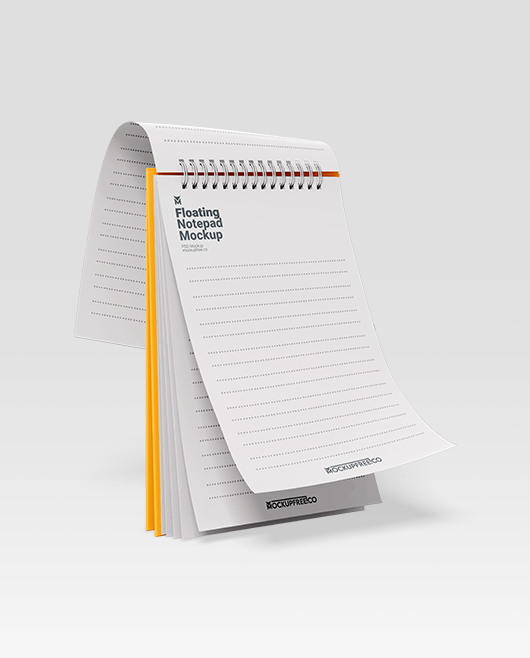 Free Floating Notepad Mockup Pack in PSD for