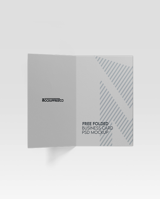 Free Folded Business Card PSD Mockup Set for Photoshop