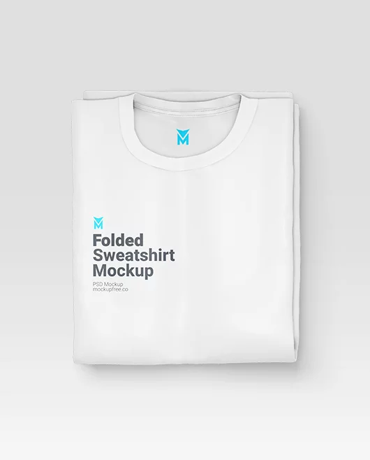 Free Folded Sweatshirt PSD Mockup