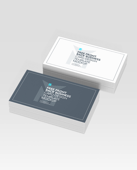 Free Front Back Business Card Design Template & Mockup PSD Set