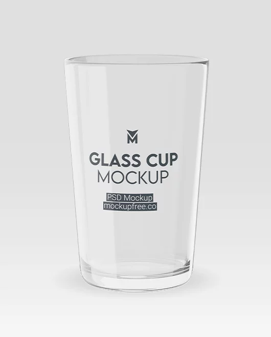 Free Glass Cup PSD Mockup