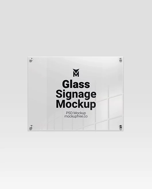 Free Glass Signage Mockup PSD