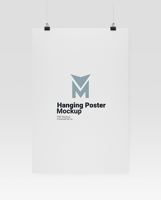 Free Hanging Poster Mockup Set in PSD for Photoshop