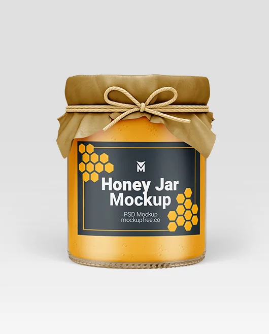 Free Honey Jar PSD Mockup