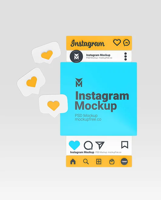 Free Instagram PSD Mockup Set