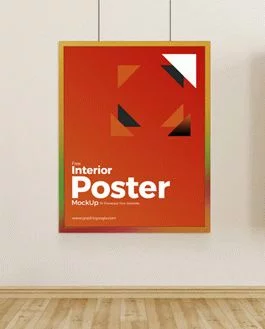 Free Interior Poster PSD Mockup To Showcase Your Artworks