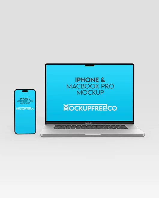 Free iPhone & MacBook Pro PSD Mockup