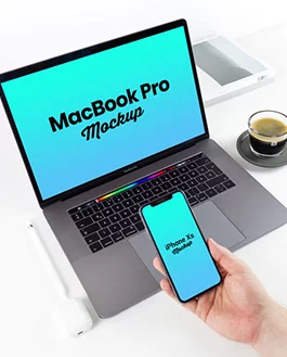 Free iPhone XS & MacBook Pro Mockup PSD