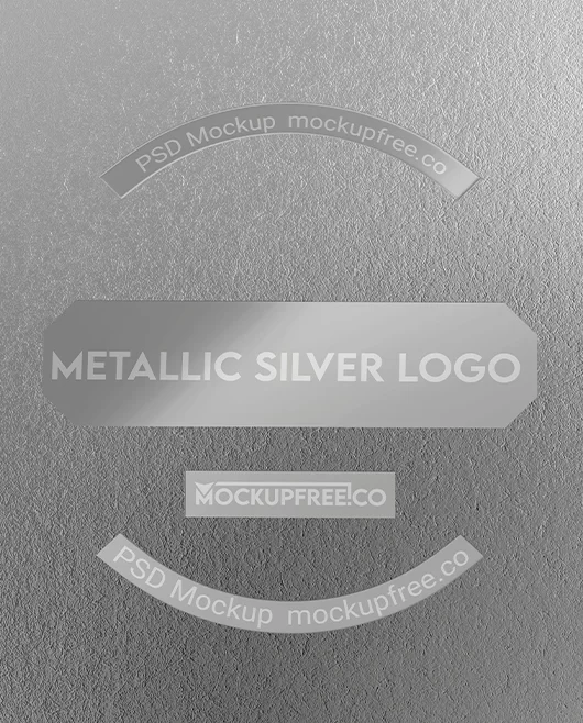 Free Metallic Silver Logo Mock-Up