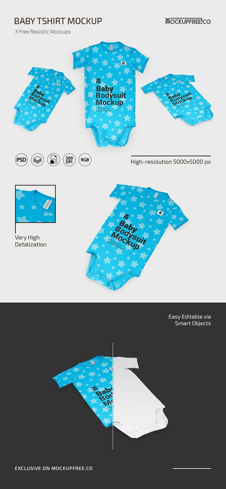 Free New Baby Onesie PSD Mockup