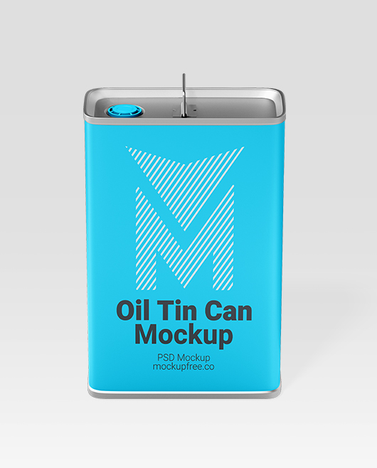 Free Oil Tin Can Mockup Pack in PSD for