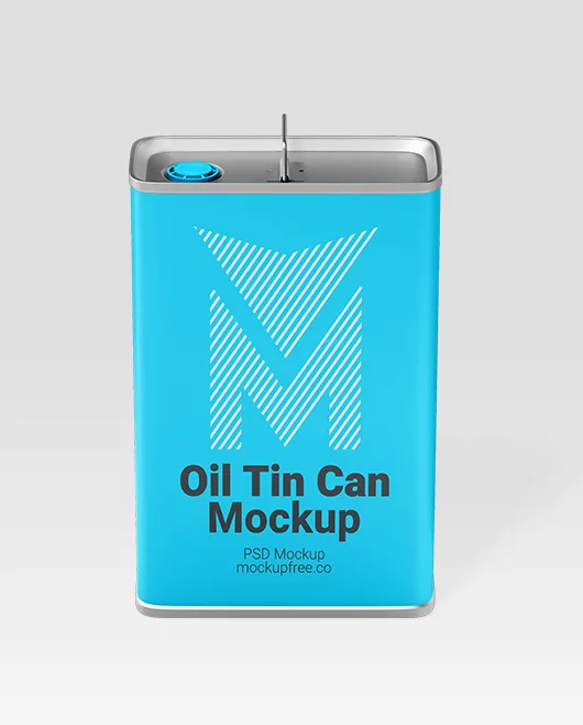 Free Oil Tin Can PSD Mockup