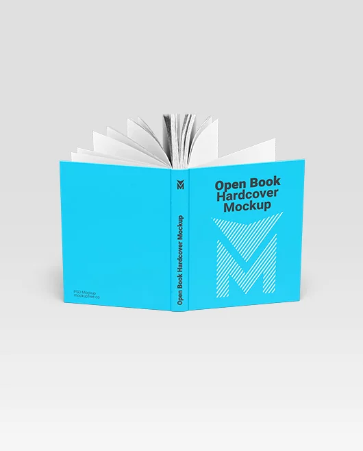 Free Open Book Hardcover PSD Mockup