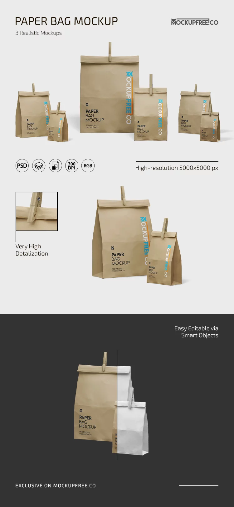 Shopping Paper Bag Design Mockup Free PSD – Download PSD