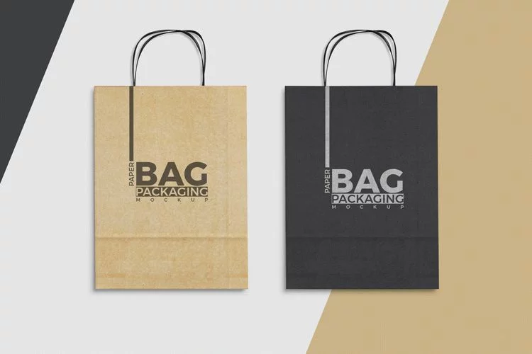 Free Paper Bag PSD Mockup To Showcase Packaging Designs