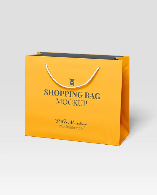 Free Paper Shopping Bag PSD Mockup