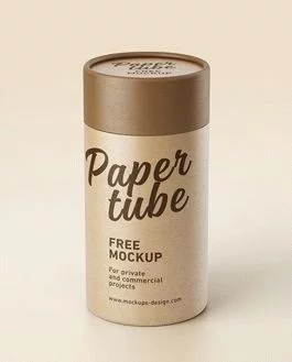 Free paper tube PSD mockup