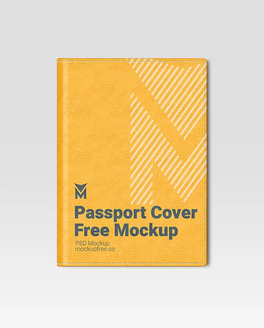 Free Passport Cover PSD Mockup