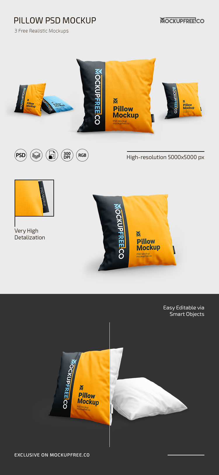 pillow pouch mockup psd free download