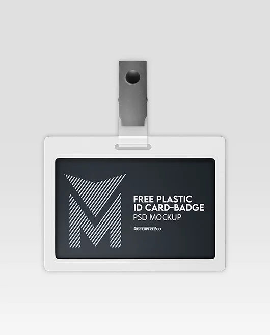 Free Plastic ID Card – Badge PSD Mockup