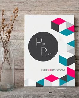 Free Poster PSD Mockup with Wood Wall