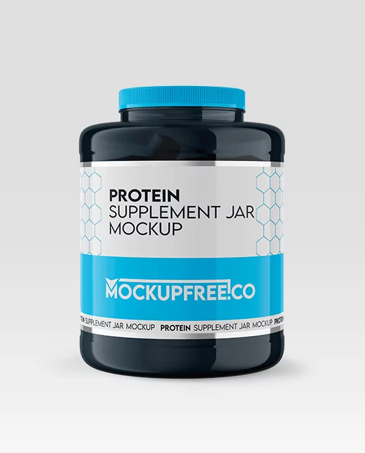 Free Protein Supplement Jar Mockup PSD