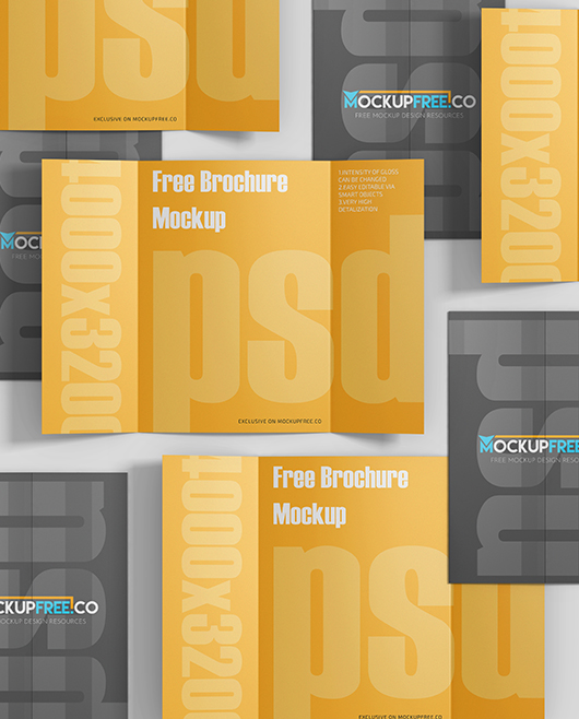 Free PSD Brochure Mockup Template Set in PSD for Photoshop