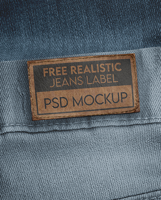 Free Realistic Jeans Label PSD Mockup Set for Photoshop