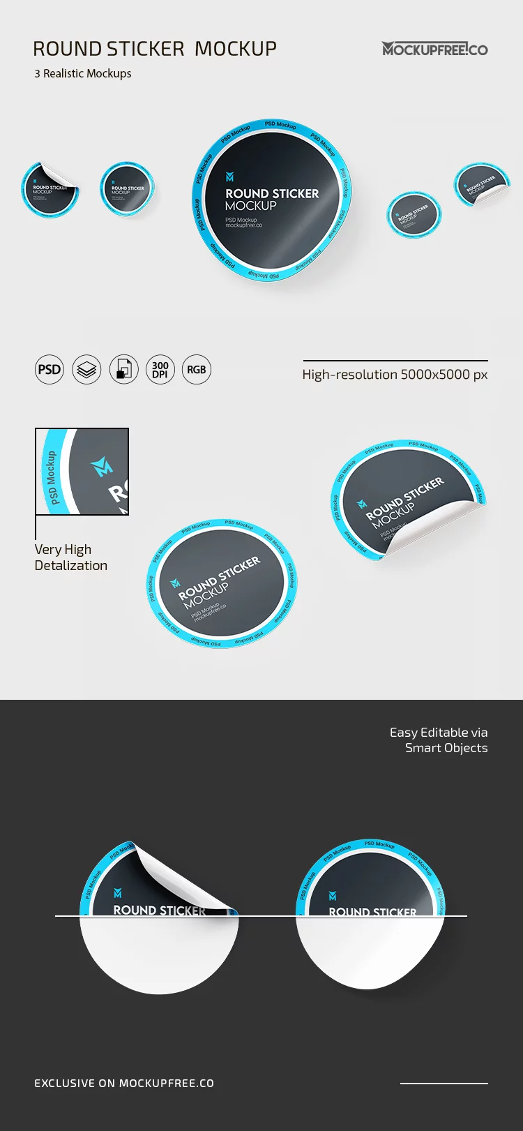 Free Sticker Mockups (PSD)